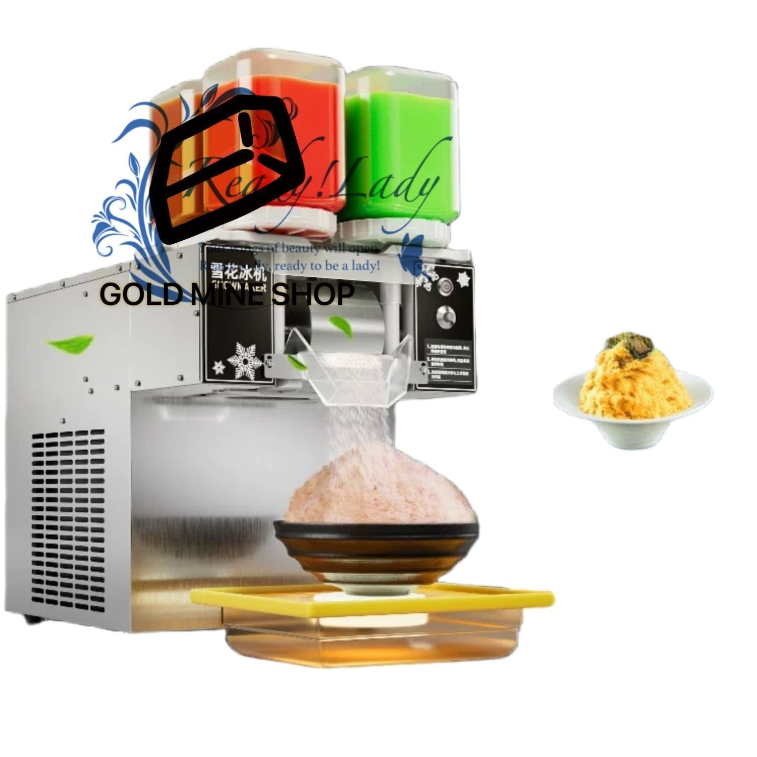 韓国のスノーフレーク製氷機 業務用自動スノーフレークアイスマシン インターネットセレブの小型ミルクアイスかき氷機 製氷120kg 24時間 速度調整 スムージー 4バレル 120L H メカニカル式