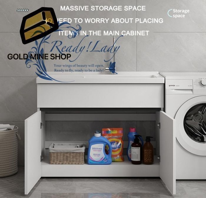 自立型のバスルームの洗面化粧台 小さなバルコニー用コンビネーション洗面台