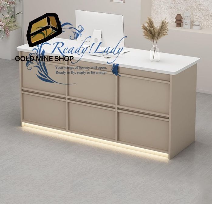 受付カウンター おしゃれ 小型受付デスク 引き出し付きの受付デスク 小さなレジ係 レジカウンター 美容室カウンターバー 受付台 100 CM