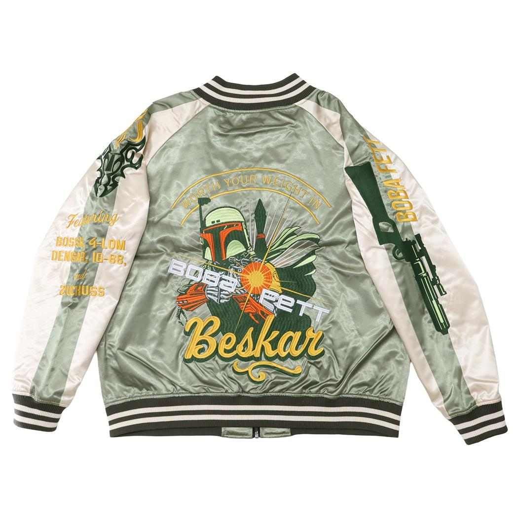 スターウォーズ アウター スカジャン 3L ボバ フェット ストリートミドル STAR WARS 丸眞 メンズ レディース ユニセックス オーバーサイズ キャラジャン キャラクター グッズ