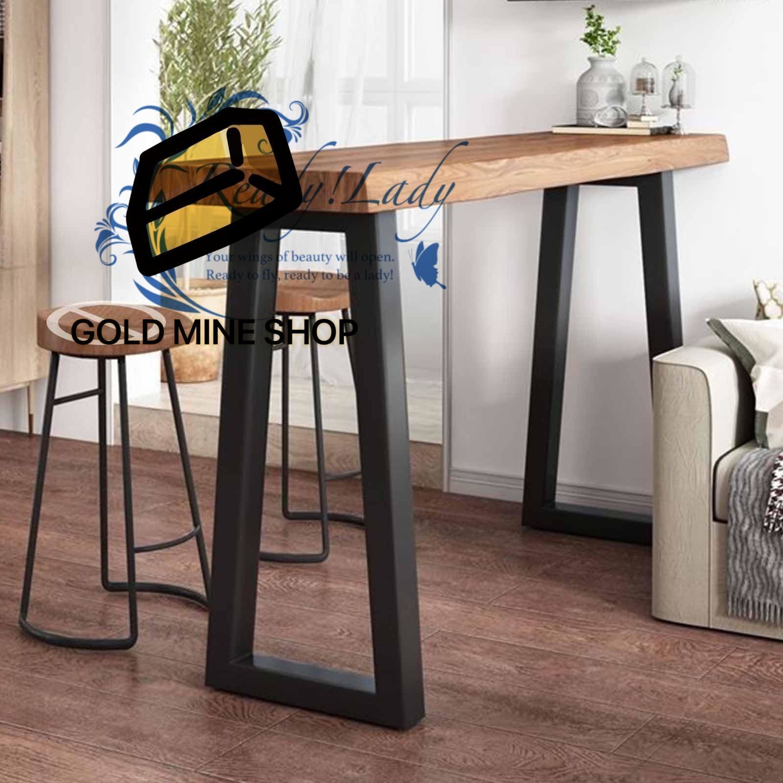 カウンターテーブル ハイテーブル 不規則なエッジのバーテーブル 5CMの厚いプレート 防錆鉄脚 防水 傷防止 お手入れ簡単 耐高温性 強力な支持力 ダイニングテーブルとして最適キッチンカウンター 200X40X105CM