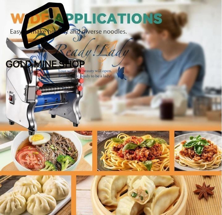 業務用麺生地プレス機 電動パスタメーカー フェットチーネカッター 二重目的刃 家庭用