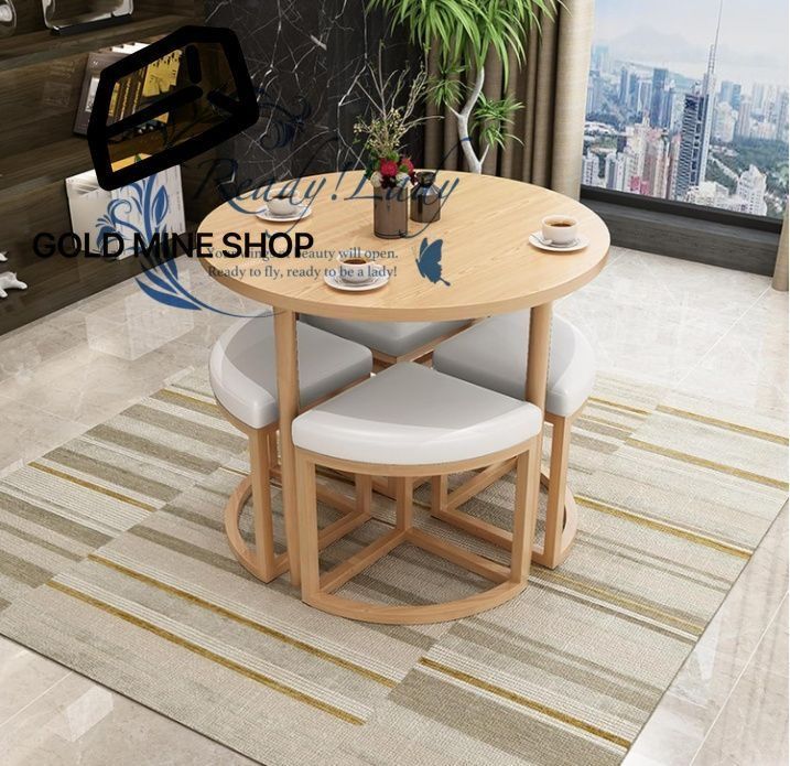 丸型 食卓セット 02ホワイト ダイニングセット ダイニングテーブルセット4人用 テーブルセット 小さな会議テーブルセット SET さなスペースのキッチン用 ダイニングテーブルセット 店舗応接テーブルと椅子