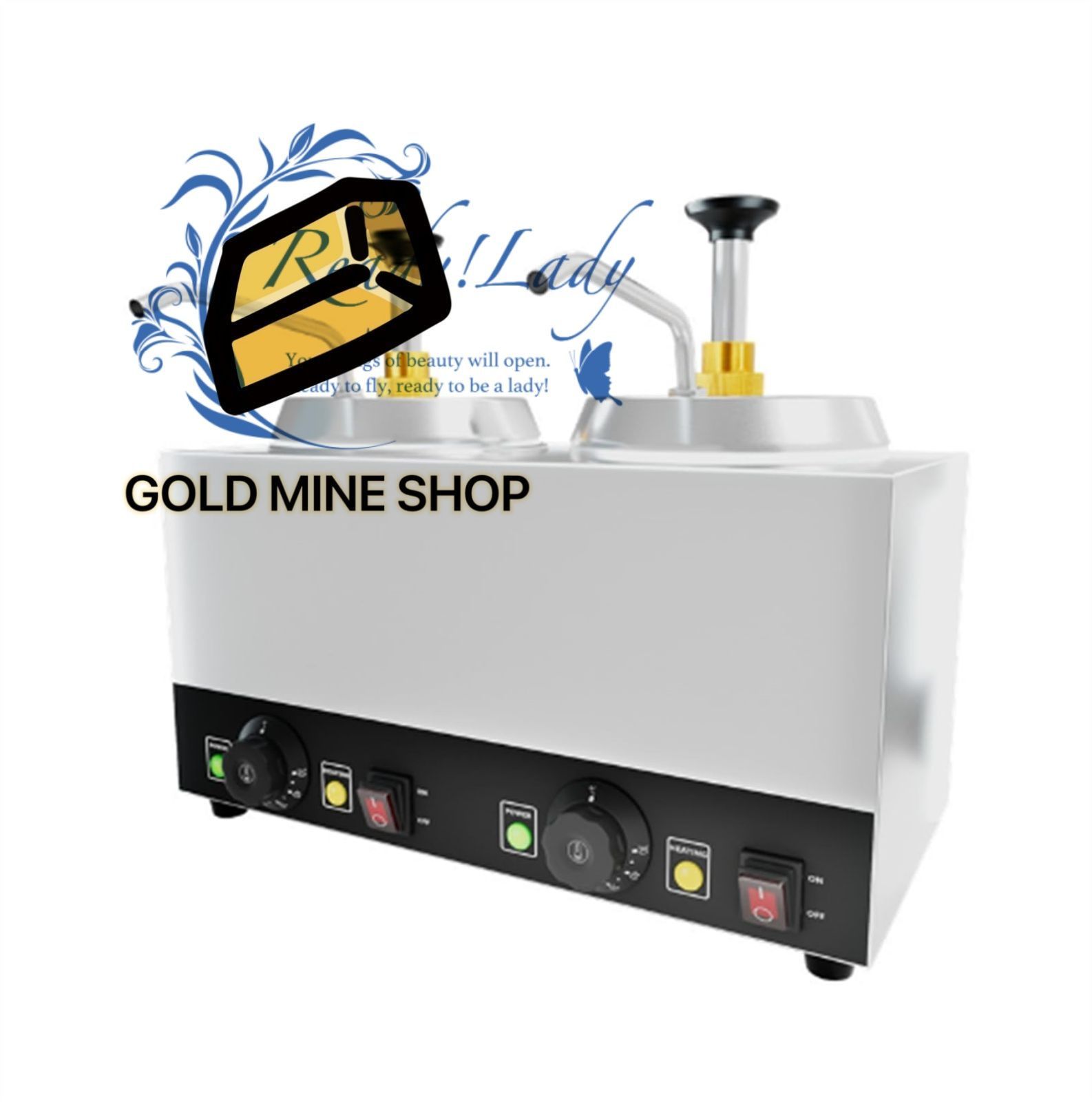 ポンプ付きチーズウォーマー チーズウォーマーディスペンサー 業務用チーズテンパリングマシン レストラン サラダジャム調味料ソース用ステンレススチールホットチーズディスペンサー シルバー 110V ダブルヘッド