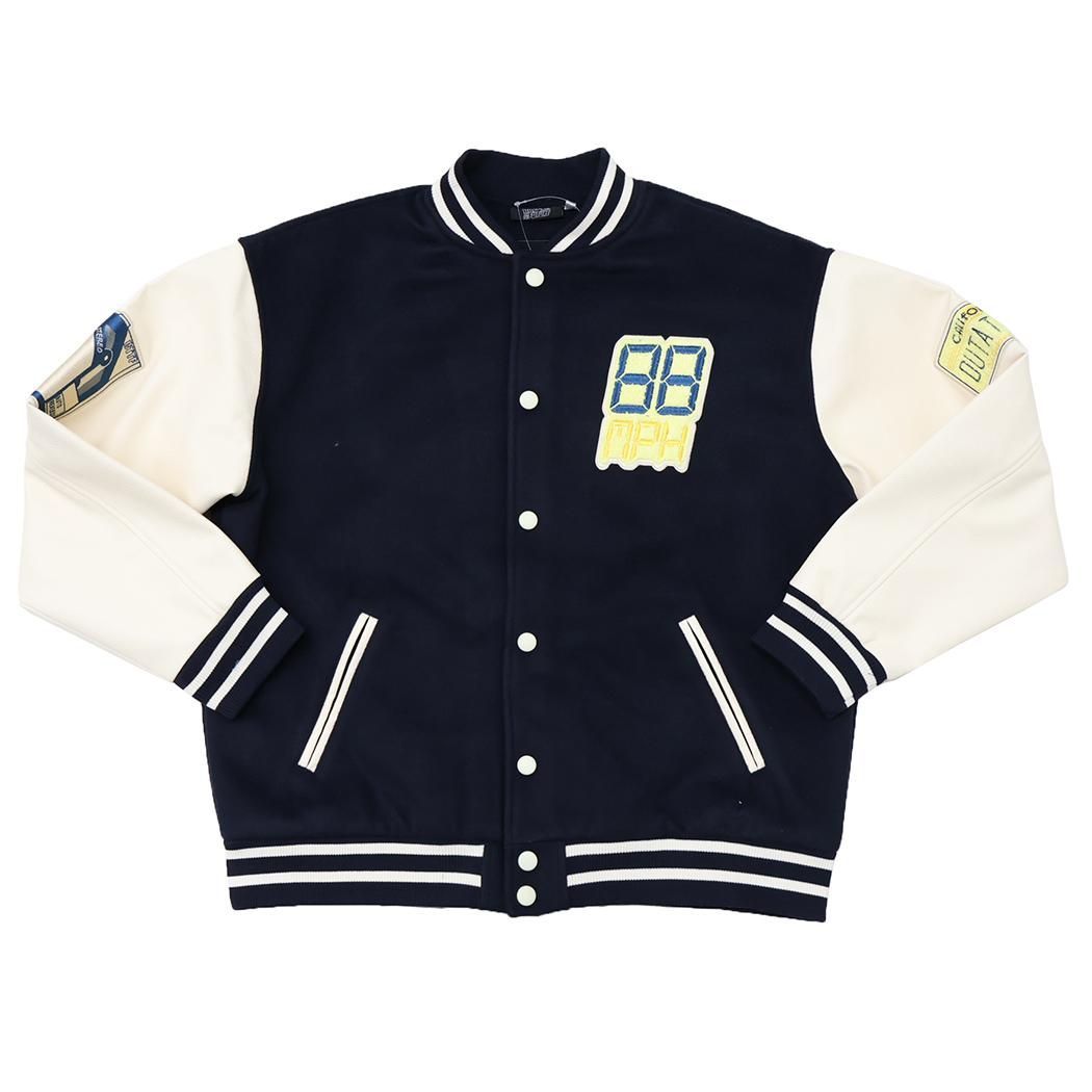 バックトゥザフューチャー アウター スタジャン 3L フロウトデロリアン 丸眞 キャラジャン オーバーサイズ 映画キャラクター グッズ