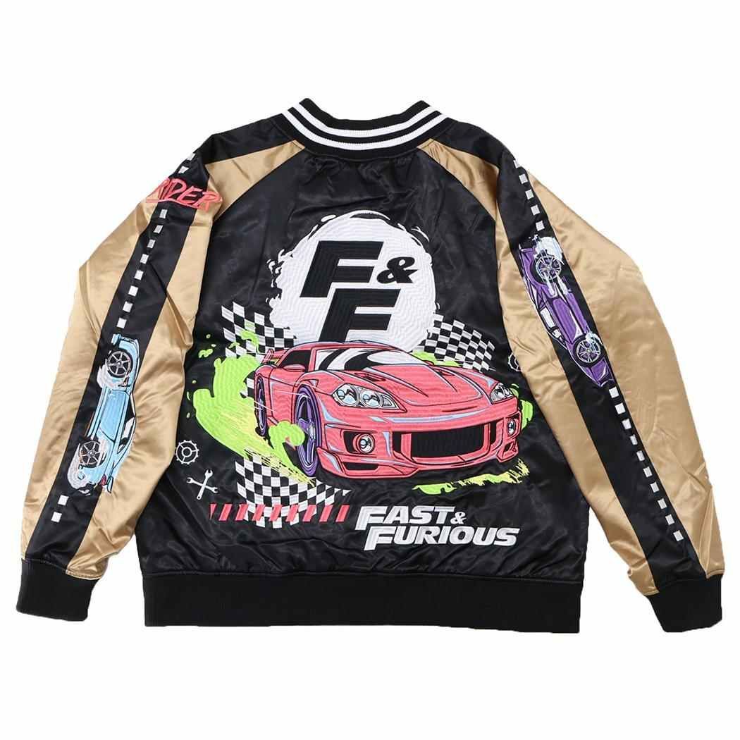 ワイルドスピード アウター スカジャン 3L スピードレースカー 丸眞 メンズ レディース ユニセックス オーバーサイズ キャラジャン 映画キャラクター グッズ