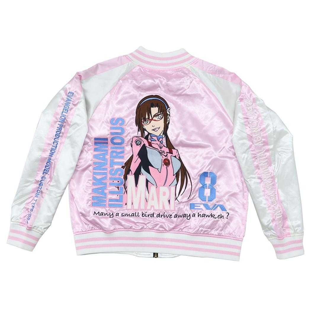 エヴァンゲリオン アウター スカジャン L 真希波 マリ イラストリアス 丸眞 メンズ レディース ユニセックス オーバーサイズ キャラジャン アニメキャラクター グッズ