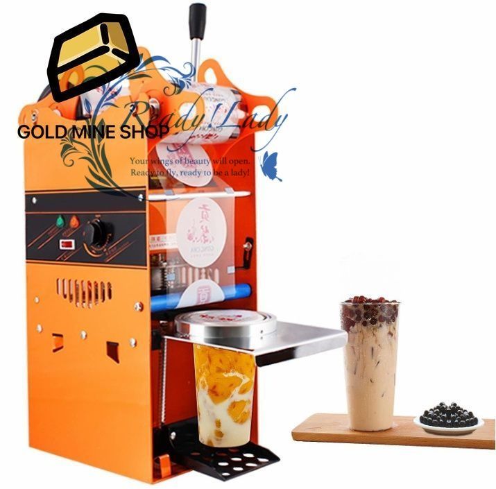 カップシール機カップシーラー 95 MM カップの高さ 18 CM以内に適用 手動カップシール機 デジタル制御 400-600カップ 時 お茶 コーヒー ジュース タピオカミルクティー豆乳 など 業務用110Ｖオレンジ色