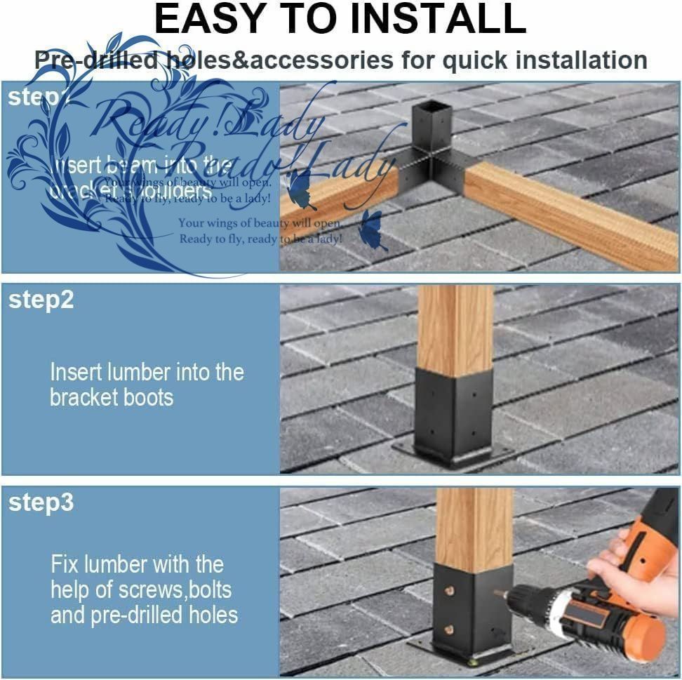 ブラックパウダーコーティングされたスチールブラケット