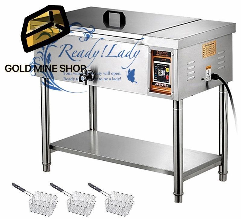 電気フライヤー 業務用 4500W ステンレスフライパン 25L 50～300℃温度制御 パーティーやレストランに 220V|50Hz 78.5*41*69.5cm