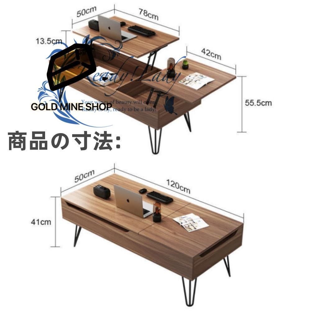 ローテーブル センターテーブル 天板昇降式 木製 リフティングテーブル 収納棚付き リビングテーブル 大容量 収納テーブル 在宅勤務 コーヒーテーブル 昇降式テーブル 高さ調整 大容量 簡単開閉 組み立て簡単 グレー