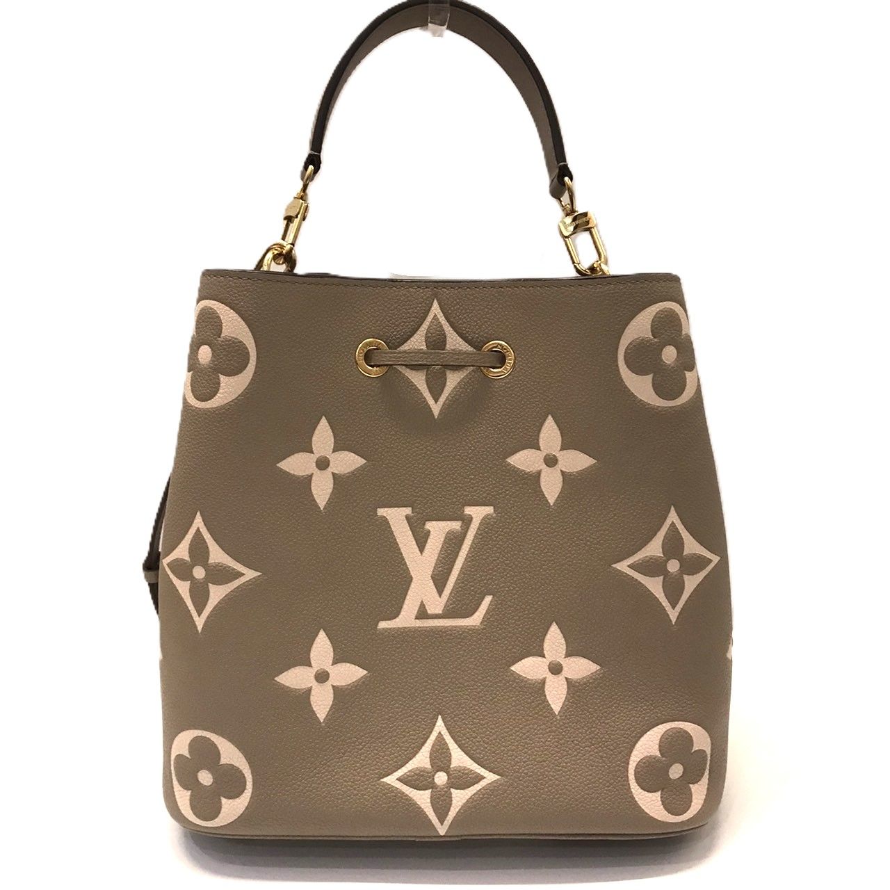 ルイヴィトン モノグラムアンプラント ネオノエ MM ショルダーバッグ ハンドバッグ ベージュ M45555 LOUIS VUITTON Aランク