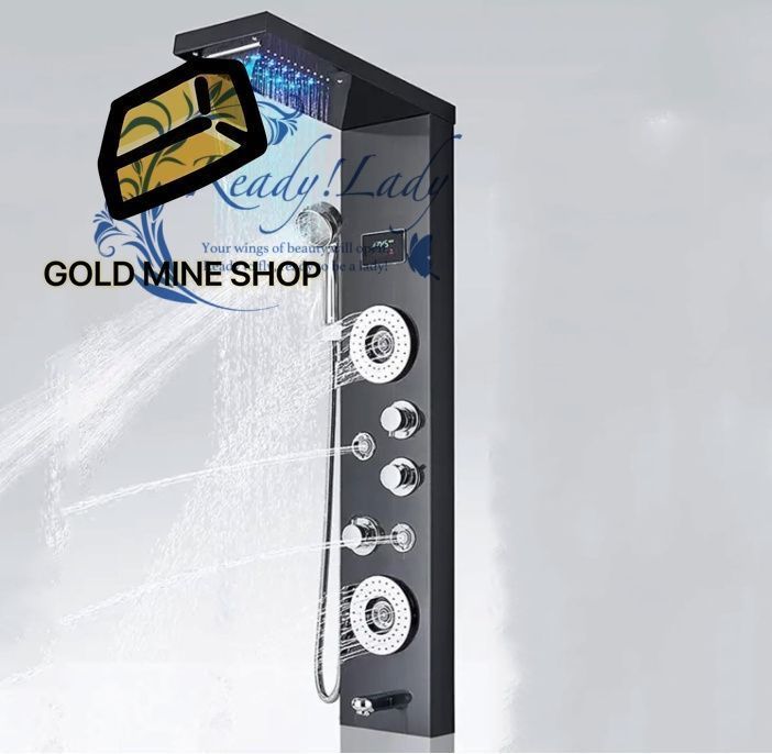 ステンレス製の壁掛けシャワーシステム 6つの機能を備えたLED スマートシャワー バスルーム ホテル ゲストハウス向けの滝レインマッサージシステム