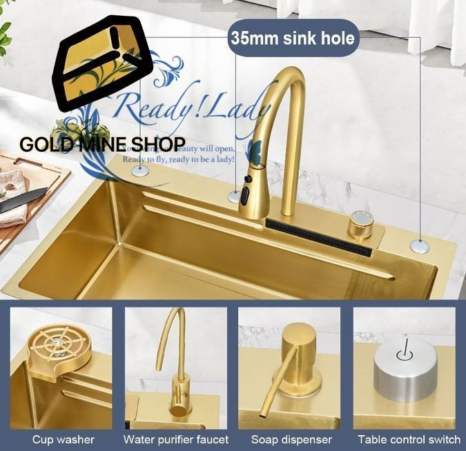 キッチンシンク キッチン流し台シンク 台所の流し 引き出し式蛇口シンク ステンレススチール製キッチンシンク ステンレススチールシンク 蛇口付き 引き出し式蛇口ダイニングルームシンク を含む 68x45x27cm