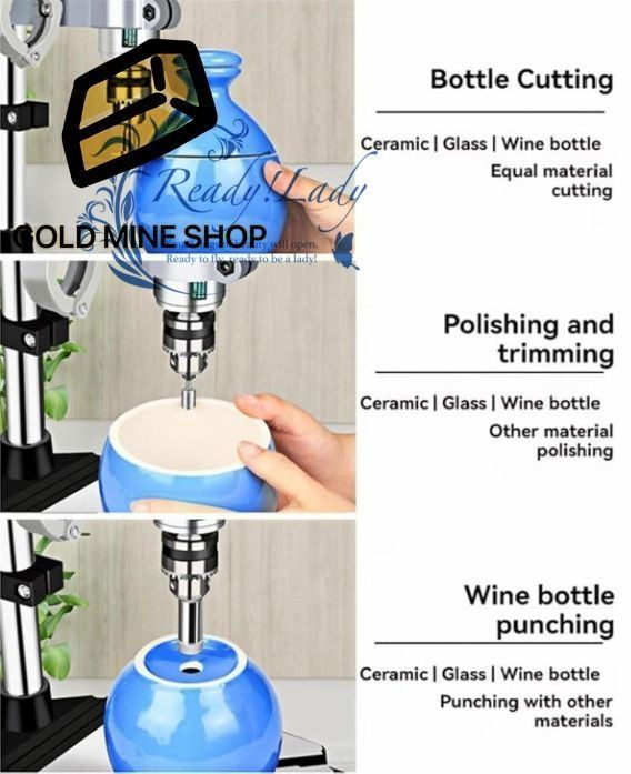 72W ポータブルガラスボトルカッター 5-8000r|min 調整 な速度の電動ボトル切断機 鋳鉄ベース ワインボトル用アクセサリー 工芸品 DIY フラワーポット