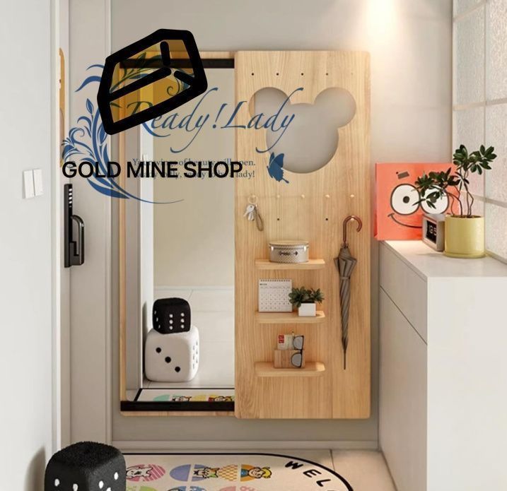 全身鏡 壁掛け鏡 天然木製 おしゃれ 北欧 玄関 収納 ウォールミラー スライド式全身鏡 ミラーが隠せる 開閉式 薄型 姿見 有孔ボード 簡単壁掛け 収納棚 寝室 収納付き ナチュラル 40 120cm 左スライド