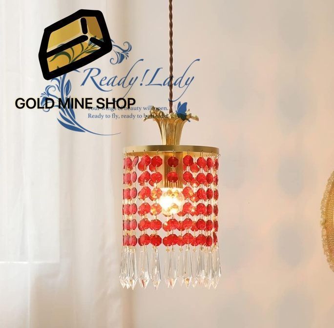 クラシカルな牧歌的なクリスタルペンダントライト E 14 1ライト 真鍮吊り下げシャンデリア モダン ベッドサイド 調節 な照明器具 ミニマリスト 屋内 ホームデコレーション 天井吊り下げランプ