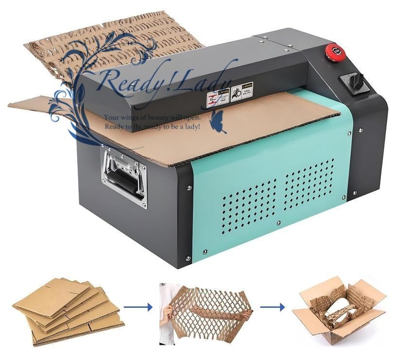 ハニカム梱包 緩衝材 段ボール メッシュストリップ バブルペーパー充填機 生分解 箱拡張切断機 ハニカム板紙パディングマシン 廃棄物の有効利用 切断幅45cm 紙細断速度5M min 中小企業用 エクスプレス包装