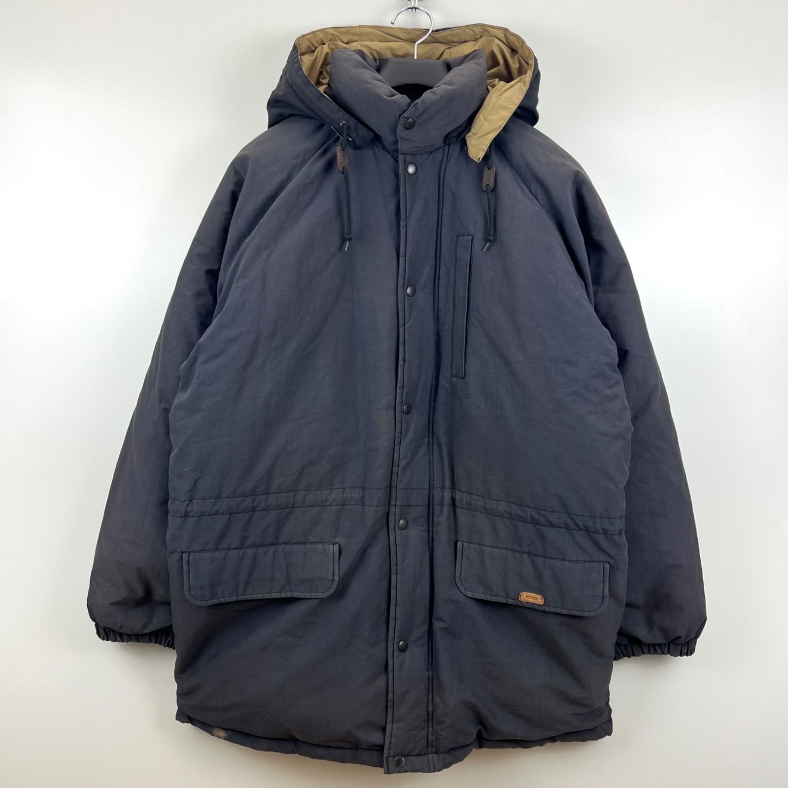 POLO by Ralph Lauren 90s VTG fade down coat hoodie M ポロバイ