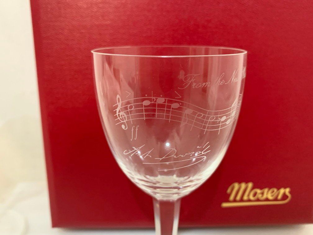 Moser モーゼル ワイングラス ペアグラス 2脚セット ドヴォルザーク 新世界より 楽譜柄 き