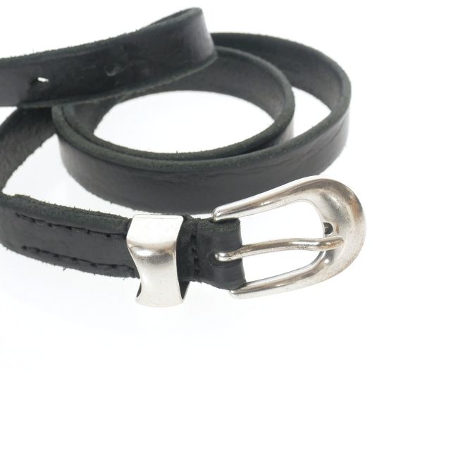 アワーレガシー OUR LEGACY バックル レザー ナローベルト 小物 L 90 ブラック 黒