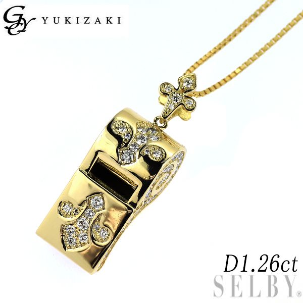 ゆきざき K 18 YG ダイヤモンド ペンダントネックレス 1.26 ct YOBIKO