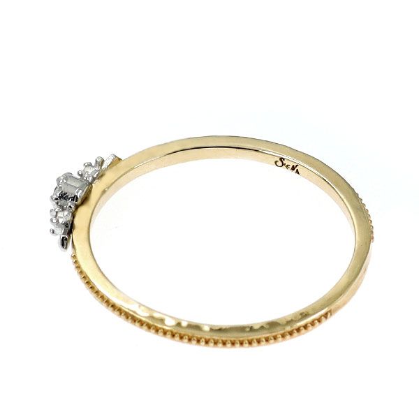 シエナロゼ K10YG WG ダイヤモンド リング 0.043ct