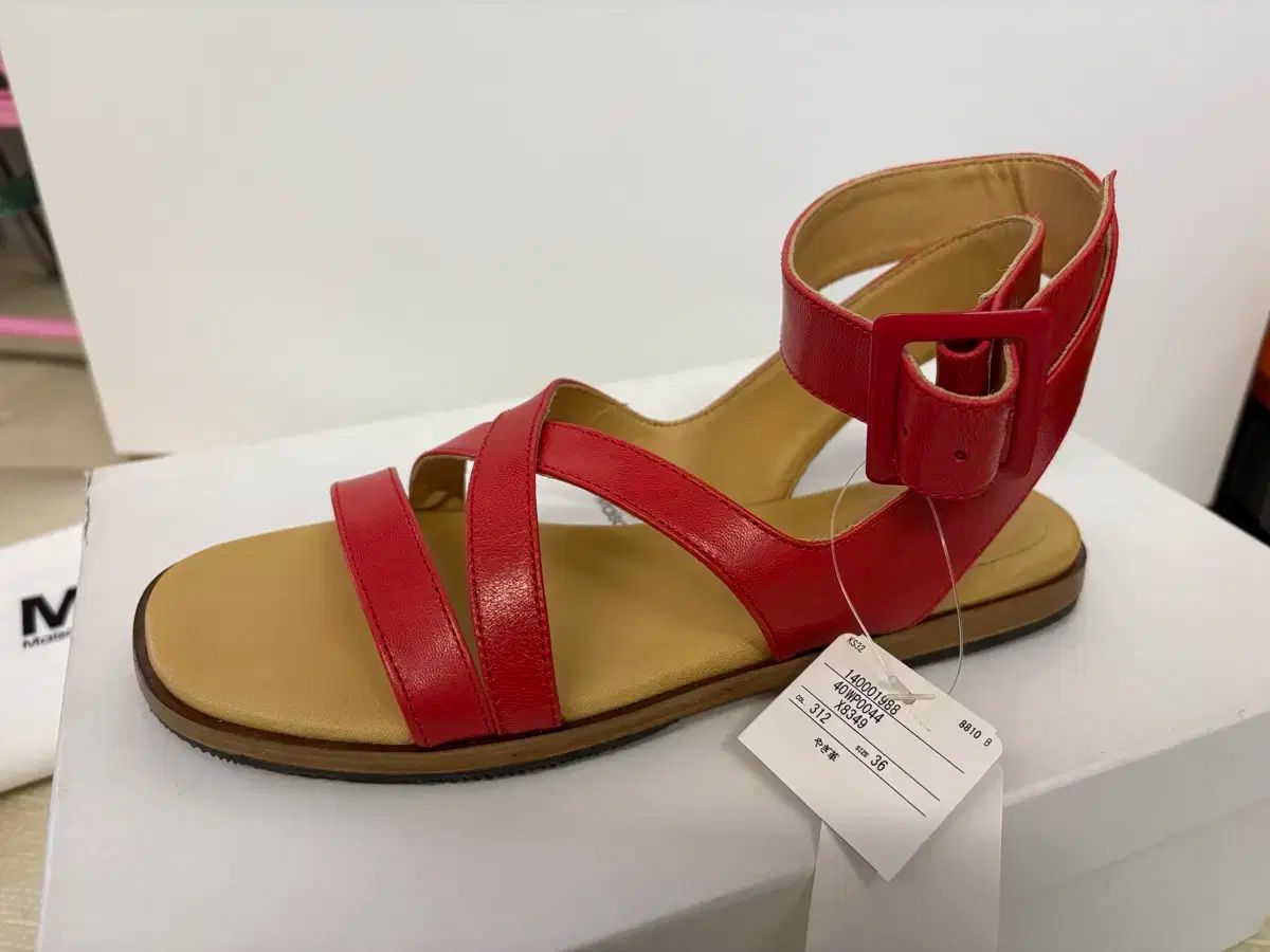 メゾンマルジェラ ピンク ストラップ サンダル 36 サイズ