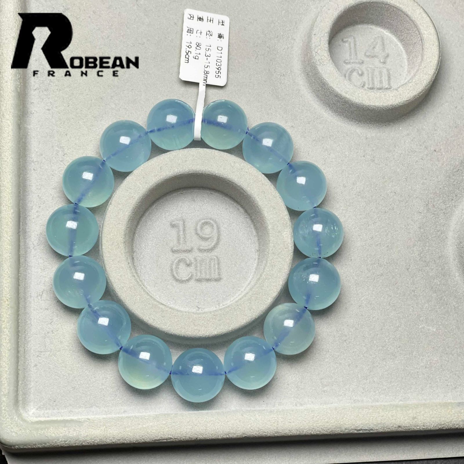 EU製 定価46万円 ROBEAN ブルーアクアマリン パワーストーン ブレスレット 天然石 原石 お守り プレゼント 15.3-15.8mm D1103955 WWW_SHINETEETH_COM