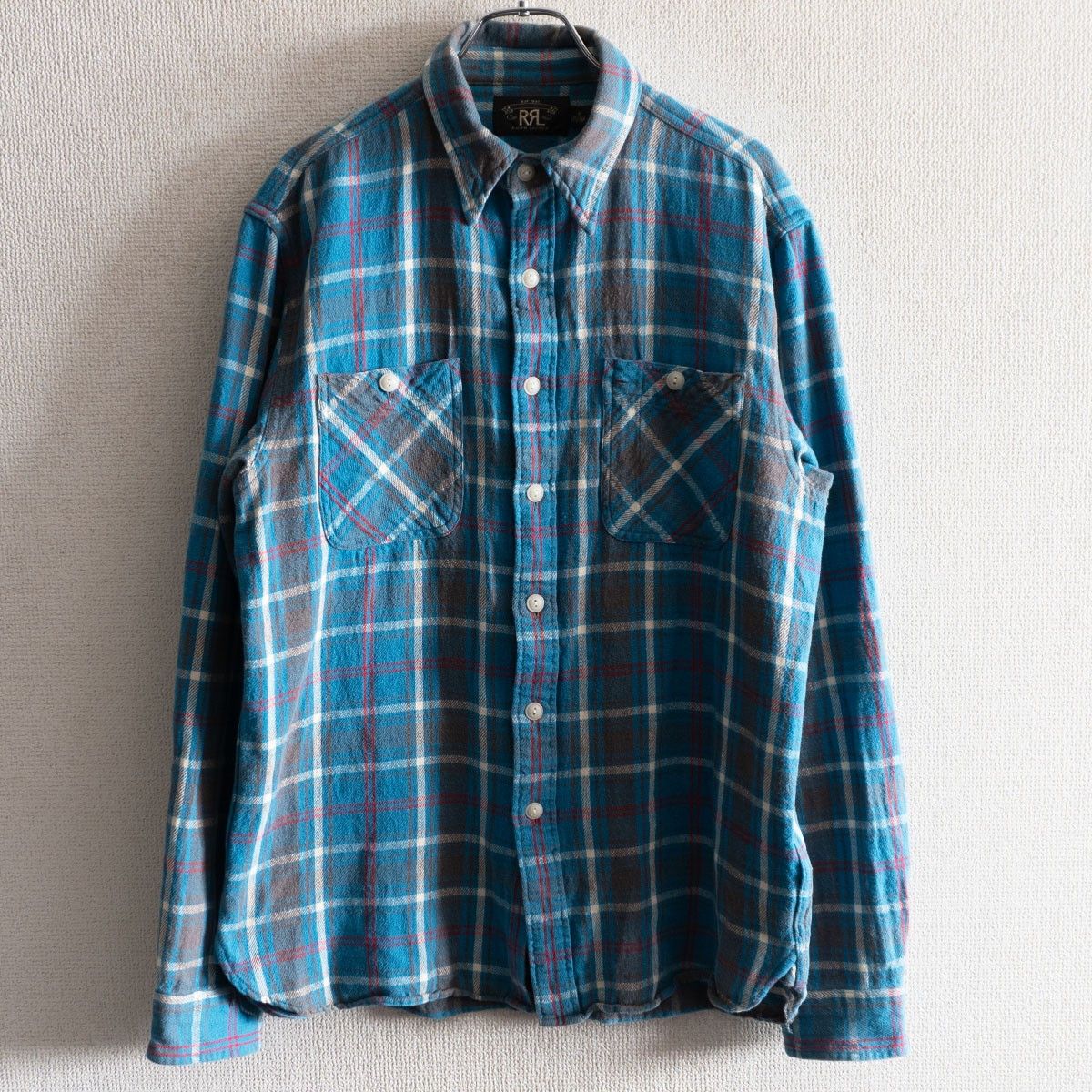 RRL FLANNEL SHIRTS M マチ付き ネルシャツ ダブルアールエル 25110046