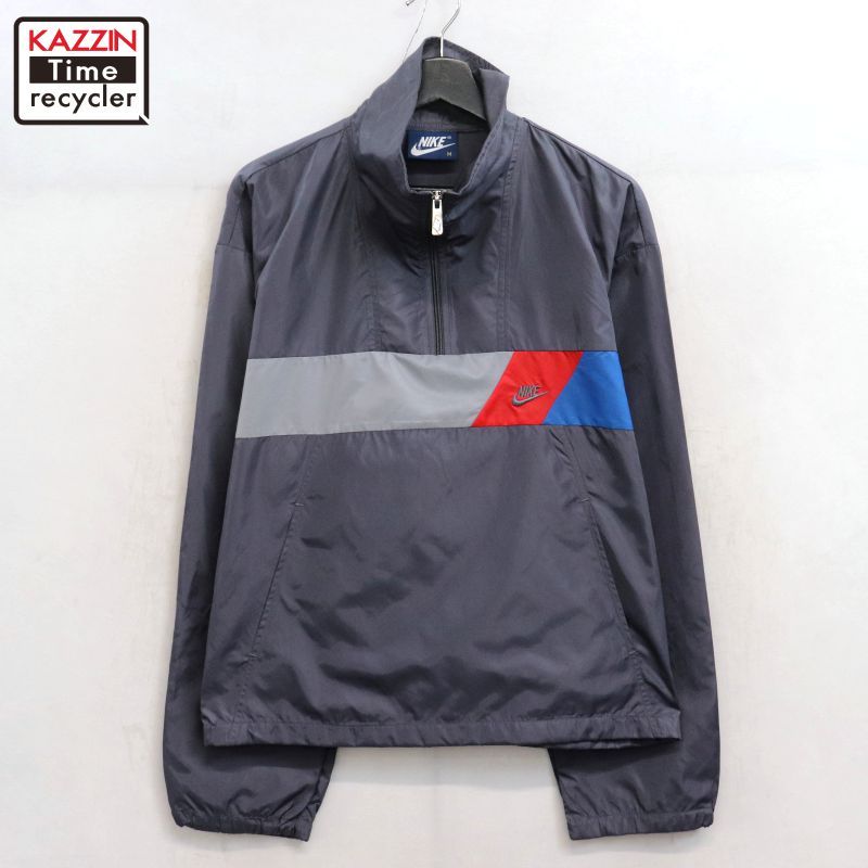 80s vintage NIKE ハーフジップ 紺タグ ナイロンジャケット メンズ