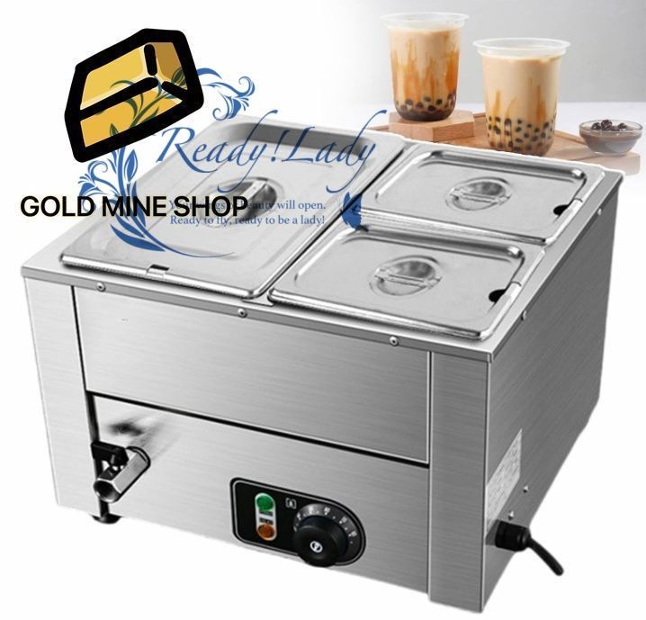 蓋付き業務用フードウォーマー ステンレススチール スープウォーマー ビュッフェサーバー 集まりやレストラン用 800 W 厚手ステンレススチールボディ 3蓋