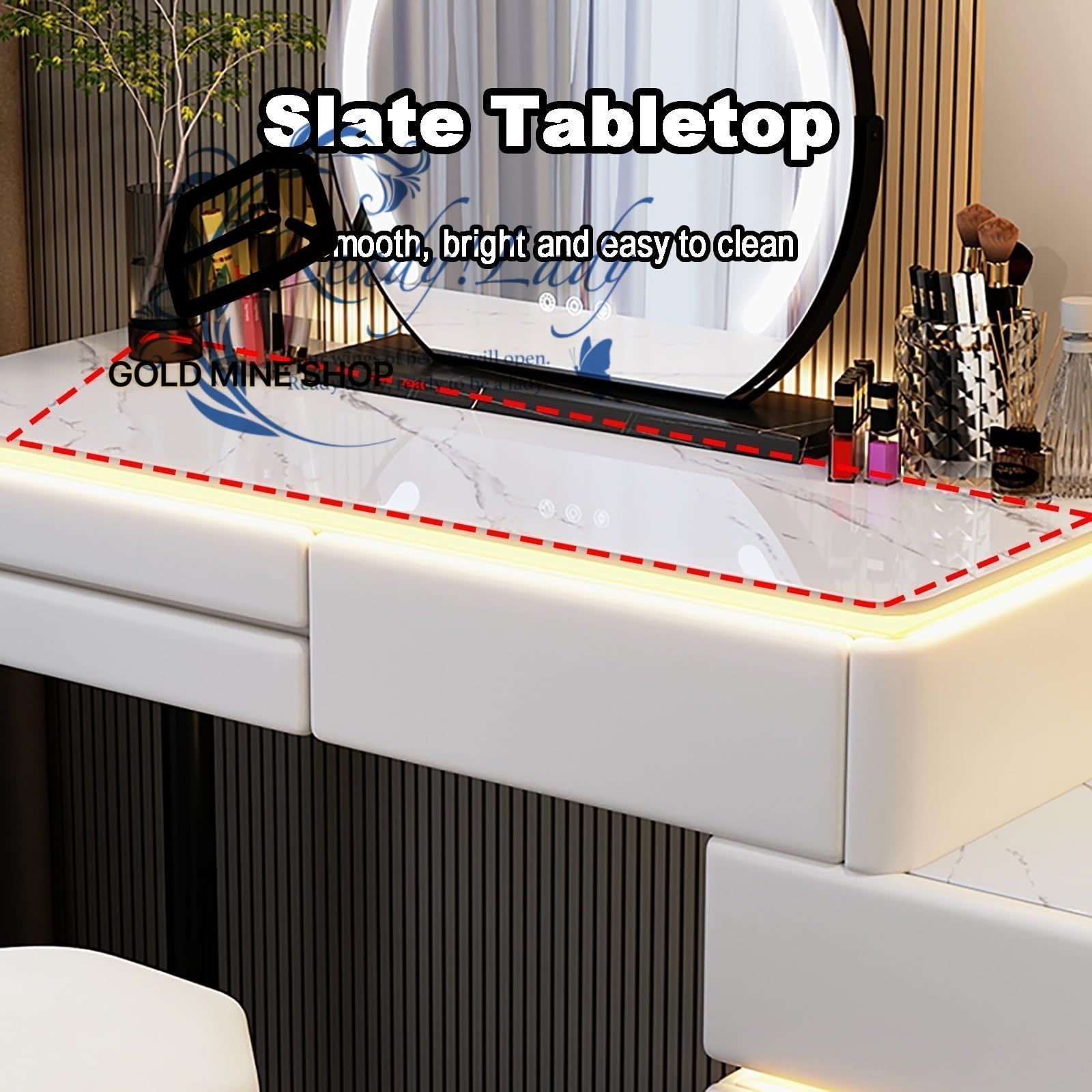 引き出し付き化粧台