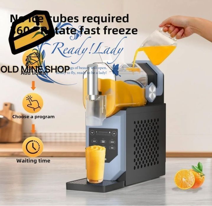 2Lプロフェッショナルスラッシュマシン 氷不要 5つのプリセットプログラム ソフトサーブアイスクリームマシン セルフクリーニング LEDディスプレイ レストラン 家庭 スナックバー カフェテリア用