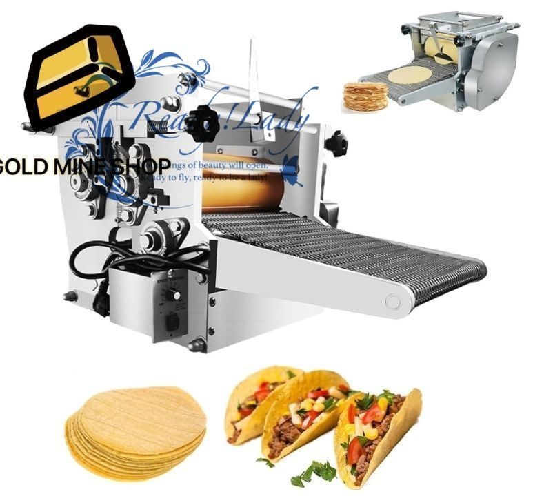 業務用電気コーントルティーヤメーカー 5cm-20cm自動ステンレススチール製自動メキシコトルティーヤマシン 1.5MM-5MM調整 な厚さ ノンスティックコーティング付き