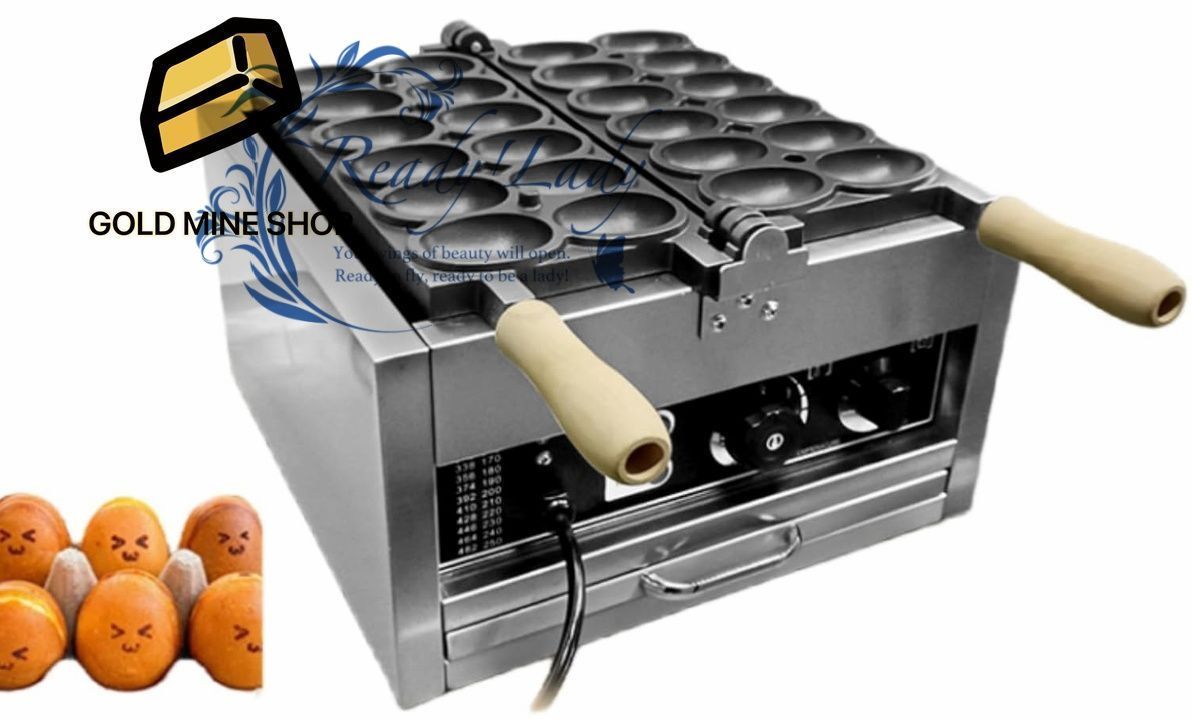 ワッフルメーカー 業務用バブルワッフルメーカー業務用電気ワッフルメーカー 12穴 業務用電気加熱ワッフルメーカー タイ焼き機 アイスクリームたい焼き焙煎機 パン2個と木製ハンドル付き均一加熱三種焙煎機 シルバー