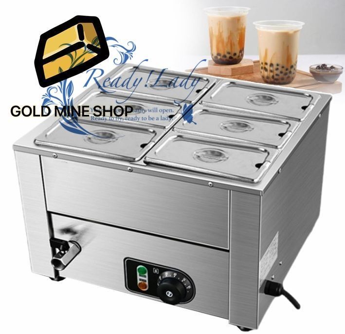 蓋付き業務用フードウォーマー ステンレススチール スープウォーマー ビュッフェサーバー 集まりやレストラン用 800 W 厚手ステンレススチールボディ 6蓋