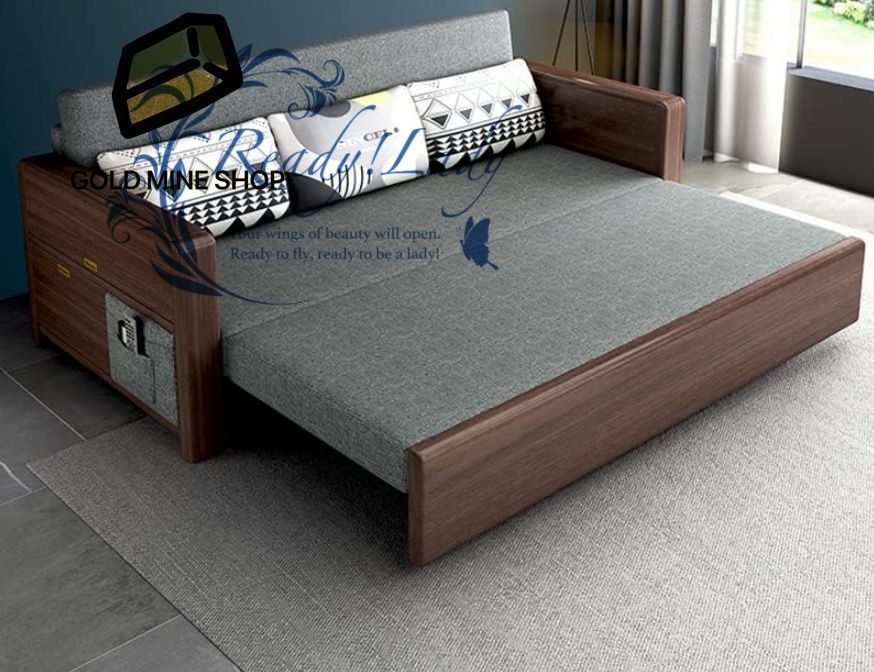 ソファベッド ソリッドウッドソファーベッドデュアル目的折りたたみ式収納スモールアパートカジュアル