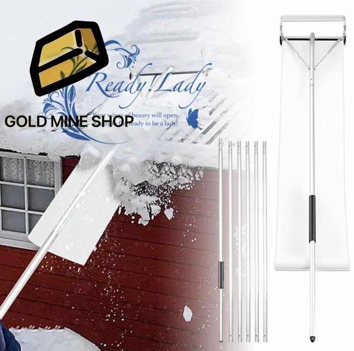 屋根雪下ろし棒 キャスター付き 雪降ろし棒 雪下ろし道具 スノーレーキ 雪落とし 屋根 スノーダンプ 屋根雪かき 全長約6-9m 5-6段階調整 アルミ 組立式 屋根雪除去機 積雪 屋根を保護 時間と労力を節約 安全 事故防止 30ft