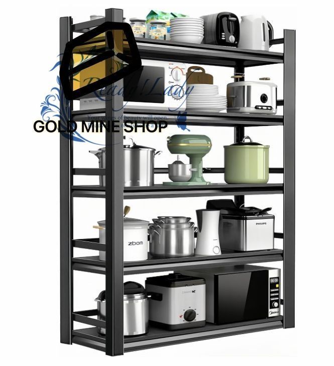 オープンシェルフ スチールラック オープンラック キッチン ラック 多目的棚 玄関 棚 収納 棚 置物棚 省スペース 収納家具 高さ調整 組立簡単 キャスター付き 幅60×奥行40×高さ150cm 5段 耐荷重500kg ブラック