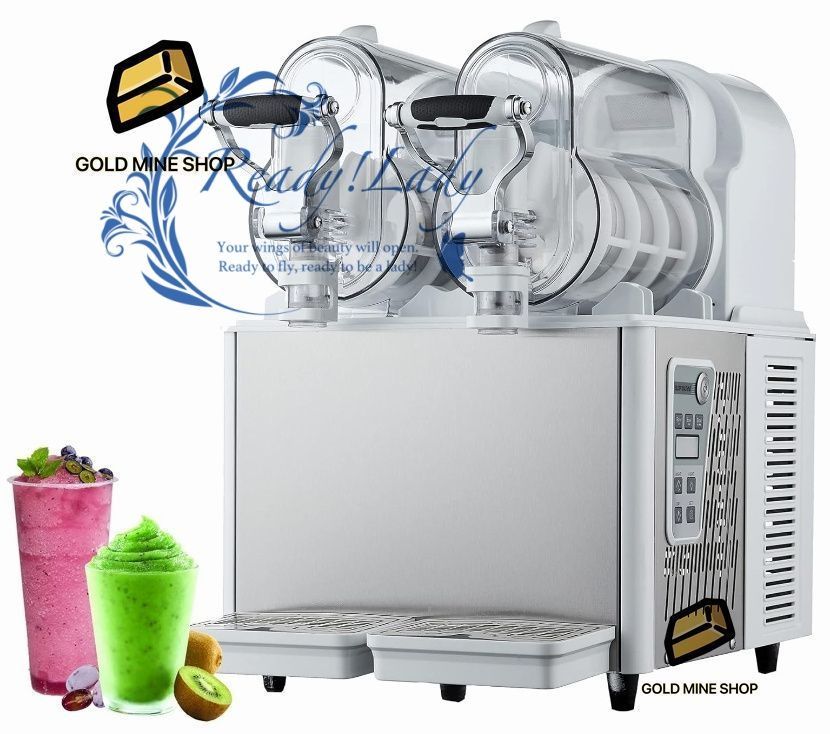 業務用アイススラッシュマシン 6Lマルガリータフローズンドリンク冷却飲料ディスペンサー スラッシュジュースメーカー ステンレススチール110V