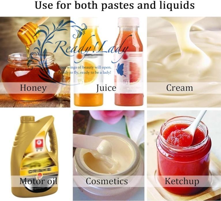 100-1000ml自動定量充填機 シングルヘッドステンレススチール水平空気圧ペースト充填機 ジュース クリーム ピーナッツバター ケチャップ オイル用