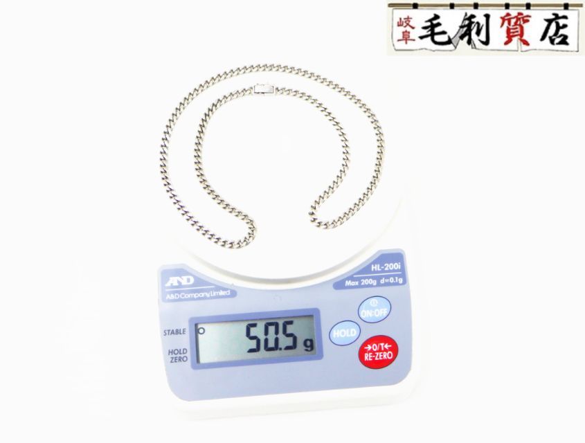 PT850 プラチナ キヘイ 喜平 ネックレス 2面 50.5g 2メン 白金 850 PT ジュエリー