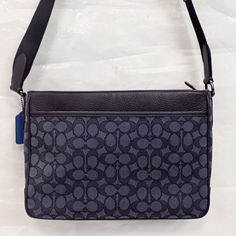 Th1000701 コーチ ショルダーバッグ トンプソン クロスボディ シグネチャー ジャカード ウィズ ヴァーシティ ストライプ C5291 ネイビー系 COACH