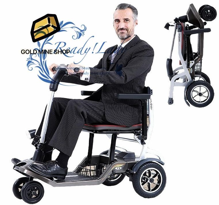 3輪折りたたみ式 折りたたみ電動車椅子ポータブルモビリティスクーター高齢者大人用 軽量折りたたみ式電動ハンドサイクル車椅子