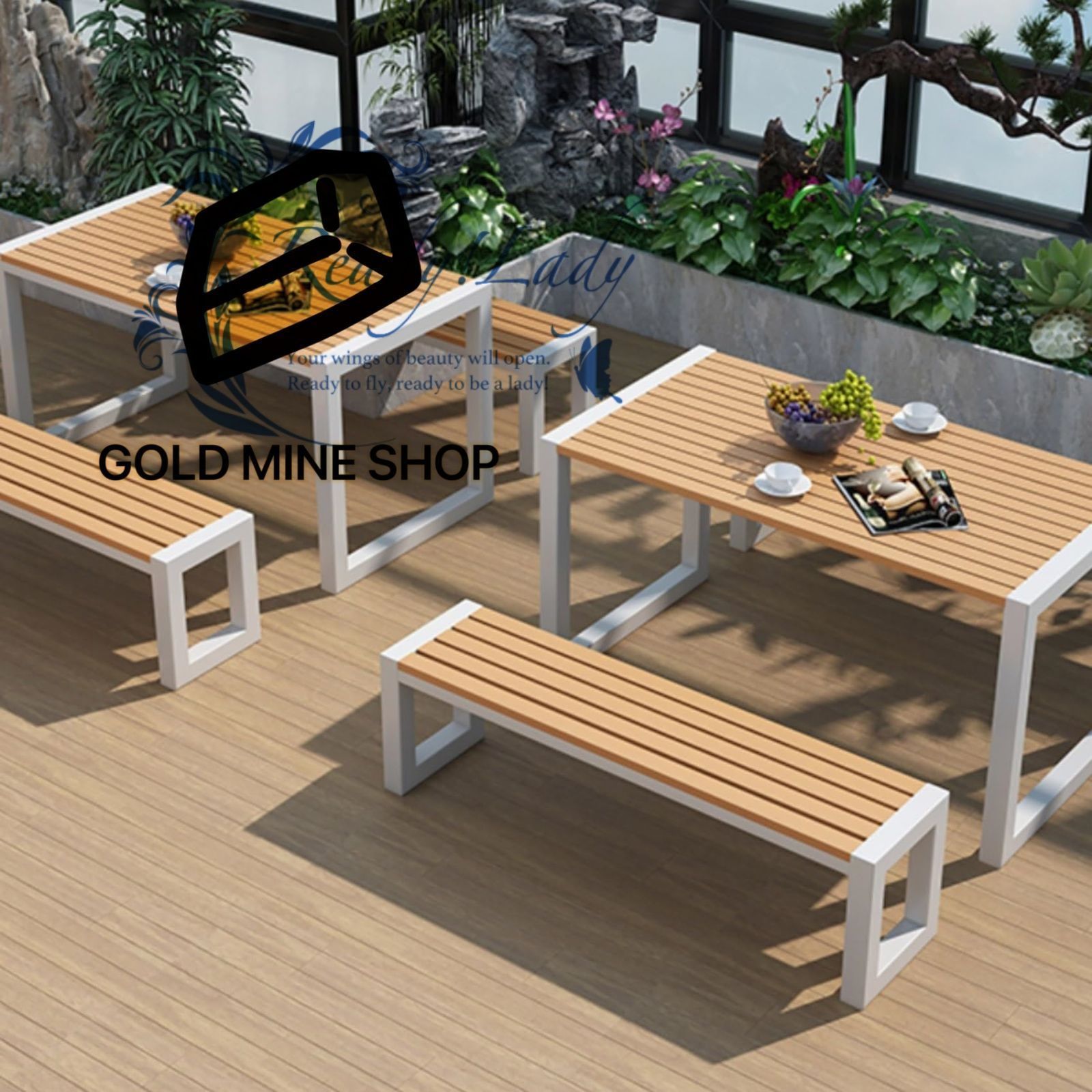 コンビネーションテーブルと椅子 4-6人用