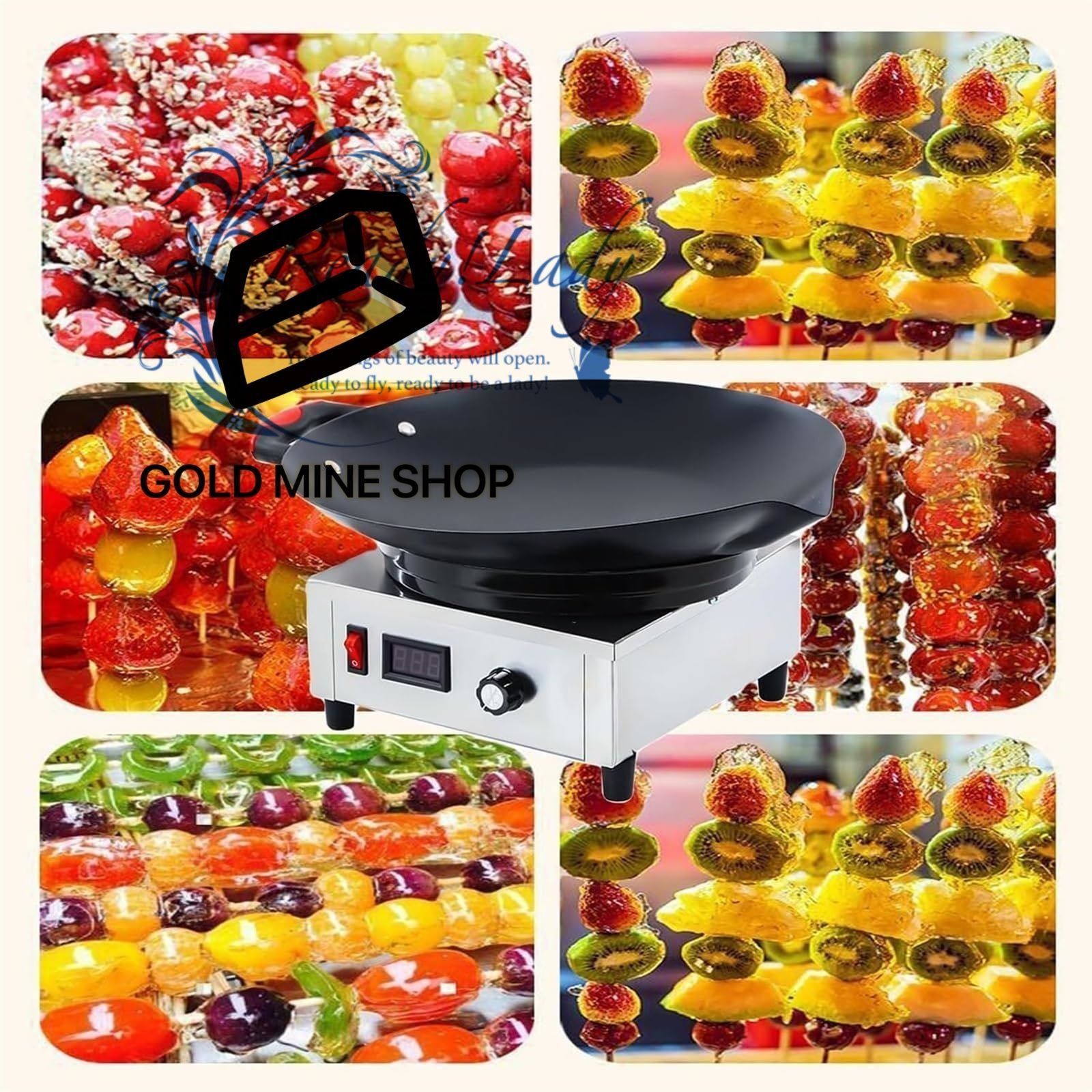 電気キャンディーコーティングポット 1300Wノンスリップ業務用シュガーシロップメルティングポット ハンドル付き デジタルディスプレイ-温度制御 ポット直径35.5cm お手入れ簡単 MARWIL-DEMENAGEMENTS_CH