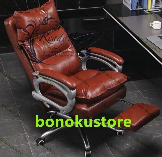 オフィスチェア レザーチェア 社長椅子 ハイバッグチェア 人間工学椅子 可動式アームレスト ハイバックPUレザーコンピュータデスクチェア 厚いパディホイールと固定されたアームレストを備えています 無段階昇降 360度回転 事務椅子