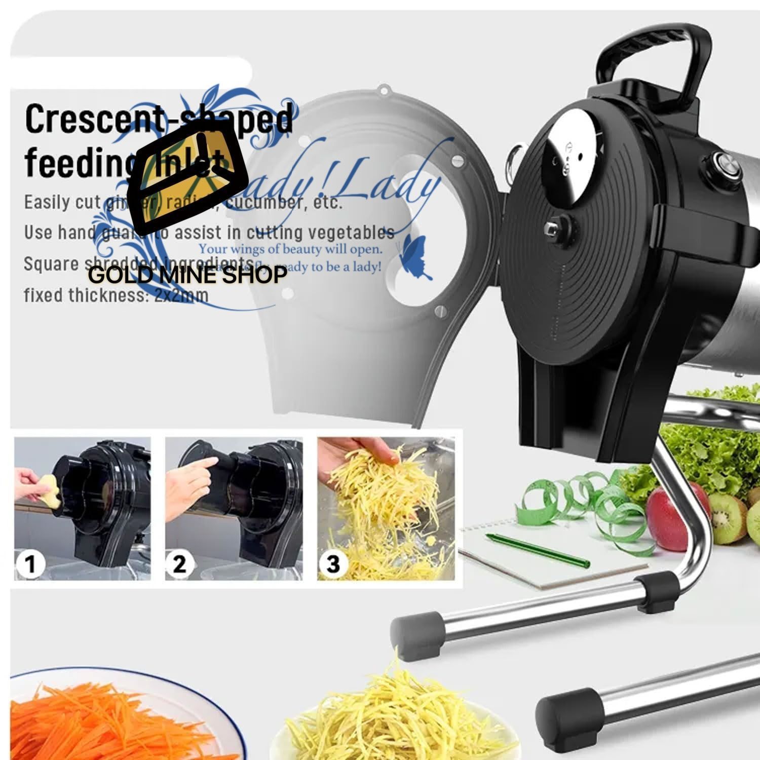 110 W 業務用野菜シュレッダー 6000 rpm 卓上電動切断機 丸刃付き 厚さ2 mm 大根 ジャガイモ 生姜用取り外し なスライサー