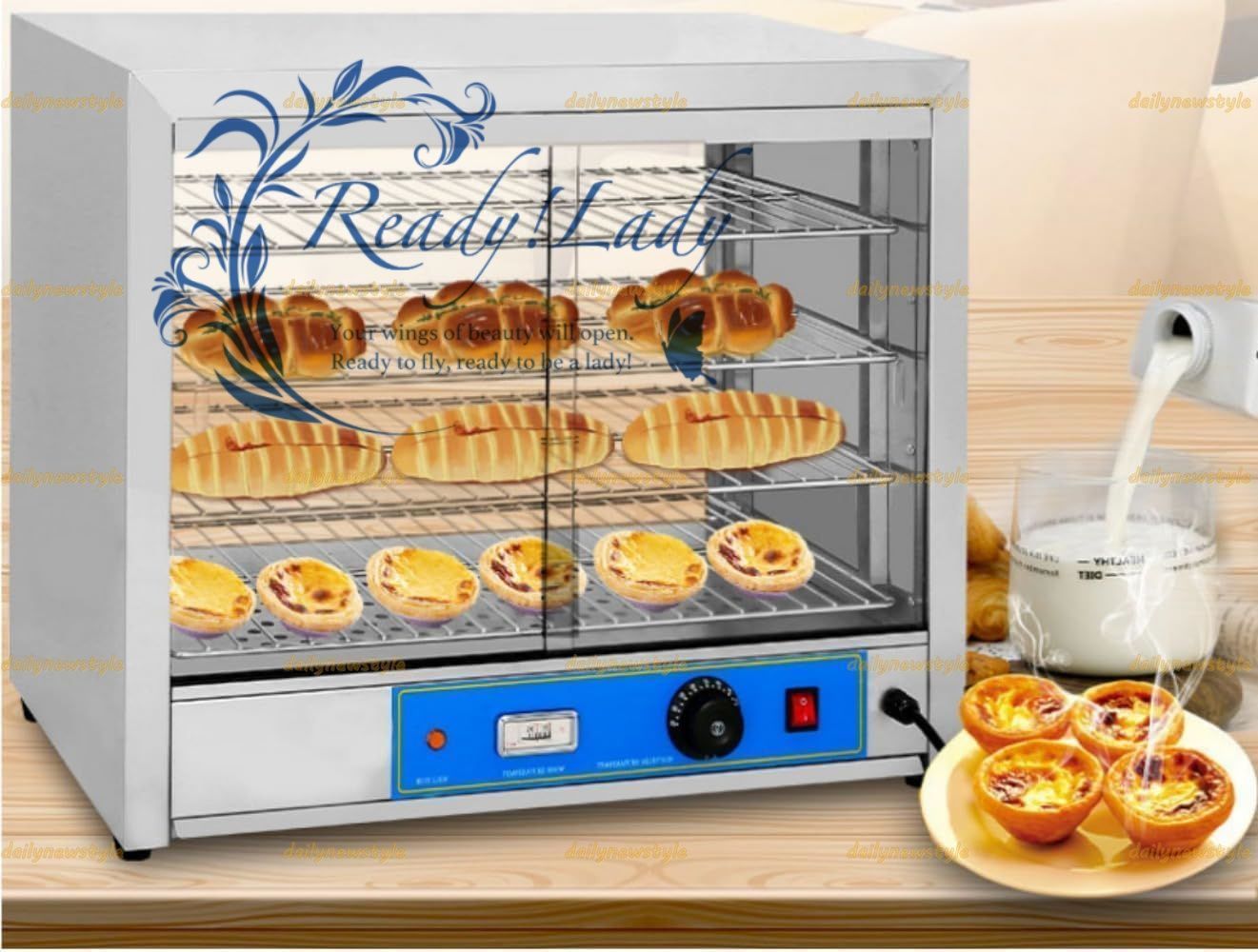 人気推薦業務用フードウォーマー ホットフードショーケースウォーマー 4層業務用フードウォーマー 強化ガラス ベーカリー 1000W温度範囲0?110スナックバー コンビニエンスストア バー カフェ